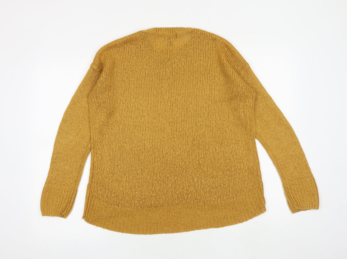 New Look Womens Yellow Round Neck Acrylic Pullover Jumper Size S