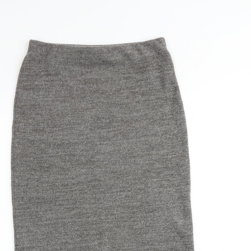 Zara Womens Grey Cotton Bandage Skirt Size S