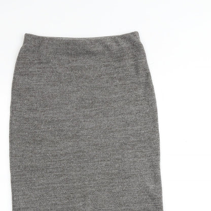 Zara Womens Grey Cotton Bandage Skirt Size S