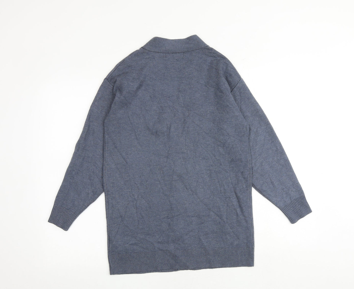 Marks and Spencer Womens Blue V-Neck Viscose Cardigan Jumper Size XS