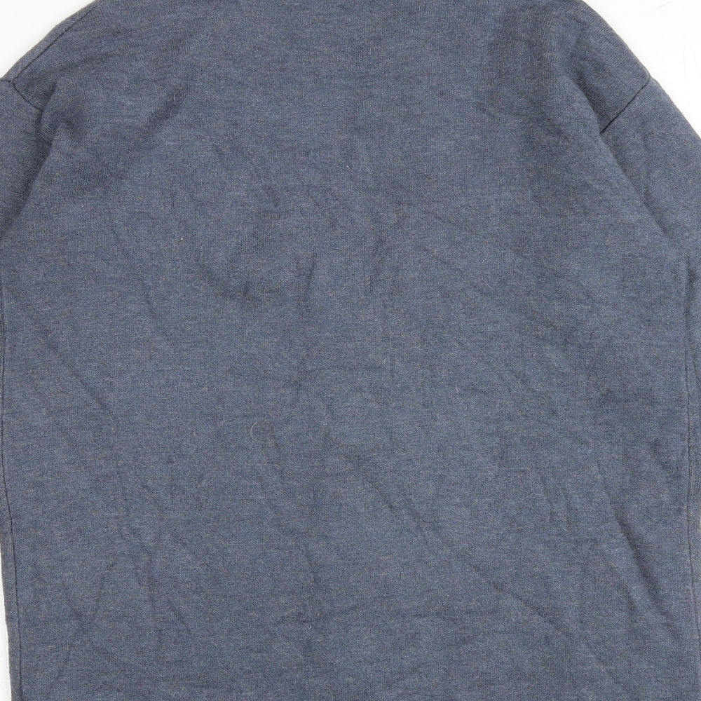 Marks and Spencer Womens Blue V-Neck Viscose Cardigan Jumper Size XS
