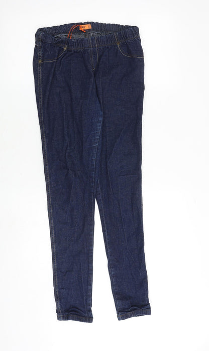 Additional front view of Denim & Co. women’s blue cotton jegging jeans, size UK 12, regular