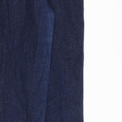 Brand and care label for Denim & Co. women’s blue cotton jegging jeans, size UK 12, regular