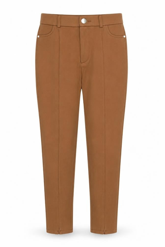 Gold SK Womens Brown Cotton Trousers Size 12 Regular Button