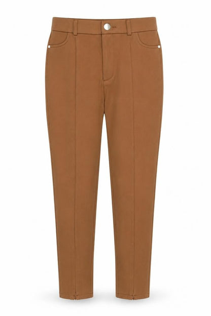 Gold SK Womens Brown Cotton Trousers Size 12 Regular Button