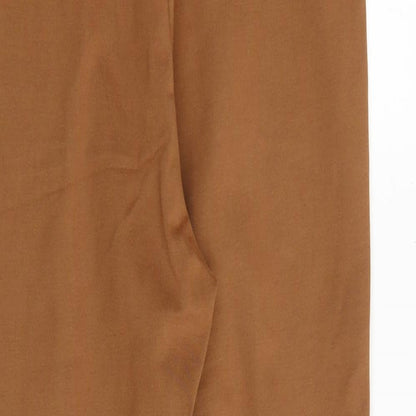 Gold SK Womens Brown Cotton Trousers Size 12 Regular Button
