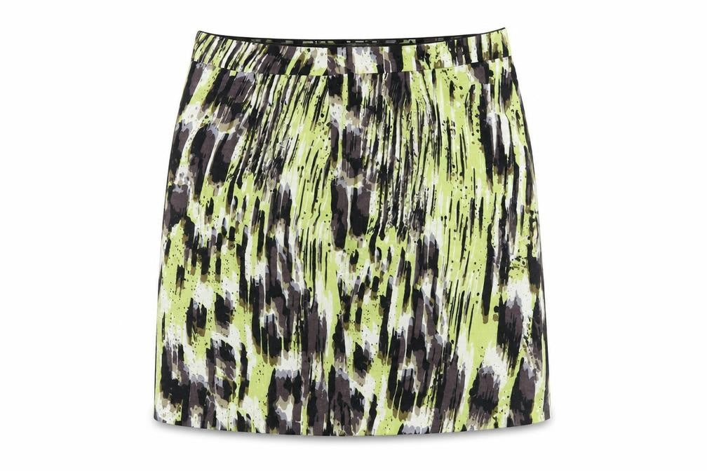 Marks & Spencer Womens Multicoloured Geometric Cotton A-Line Skirt Size 16 Zip