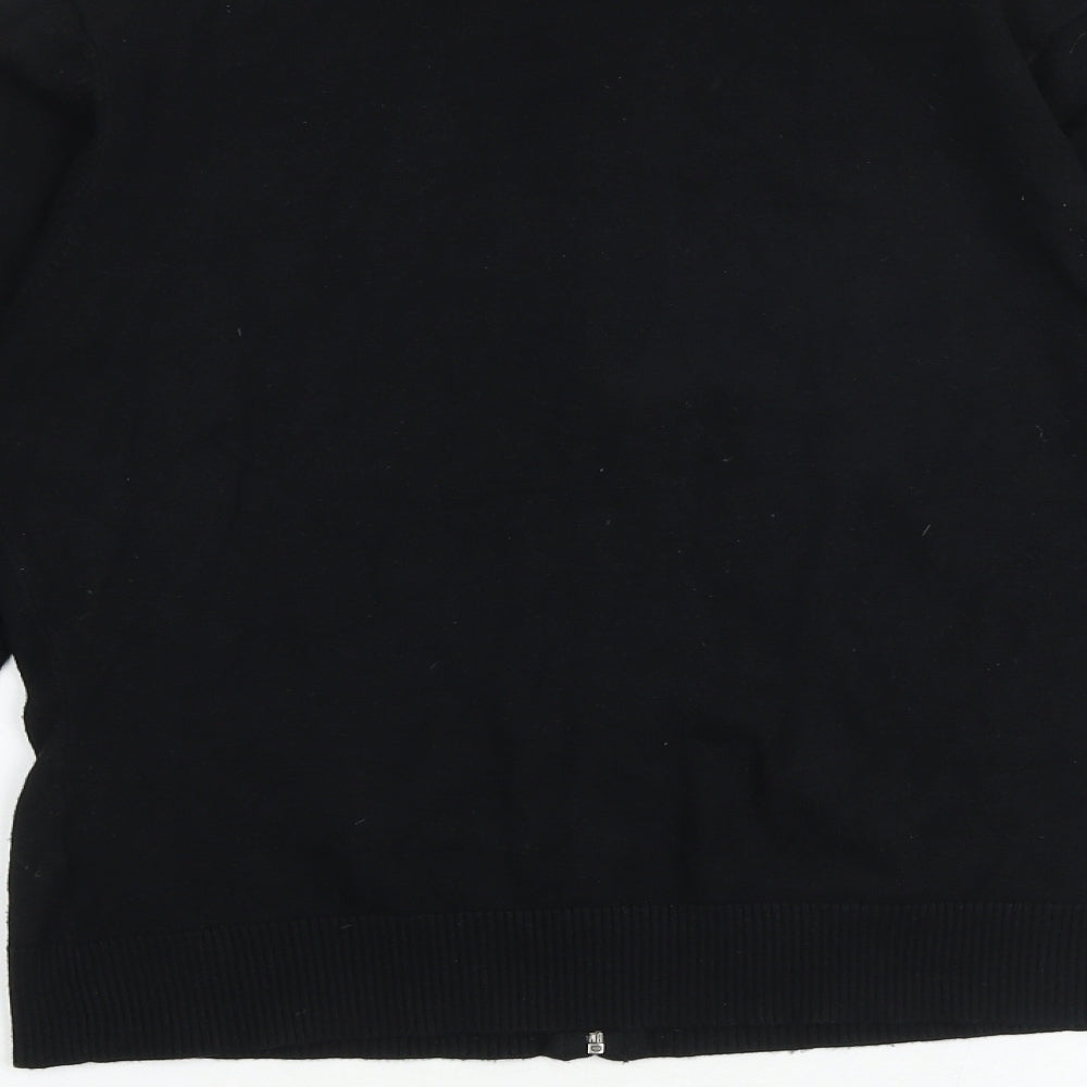 Marks and Spencer Womens Black High Neck Viscose Full Zip Jumper Size 16