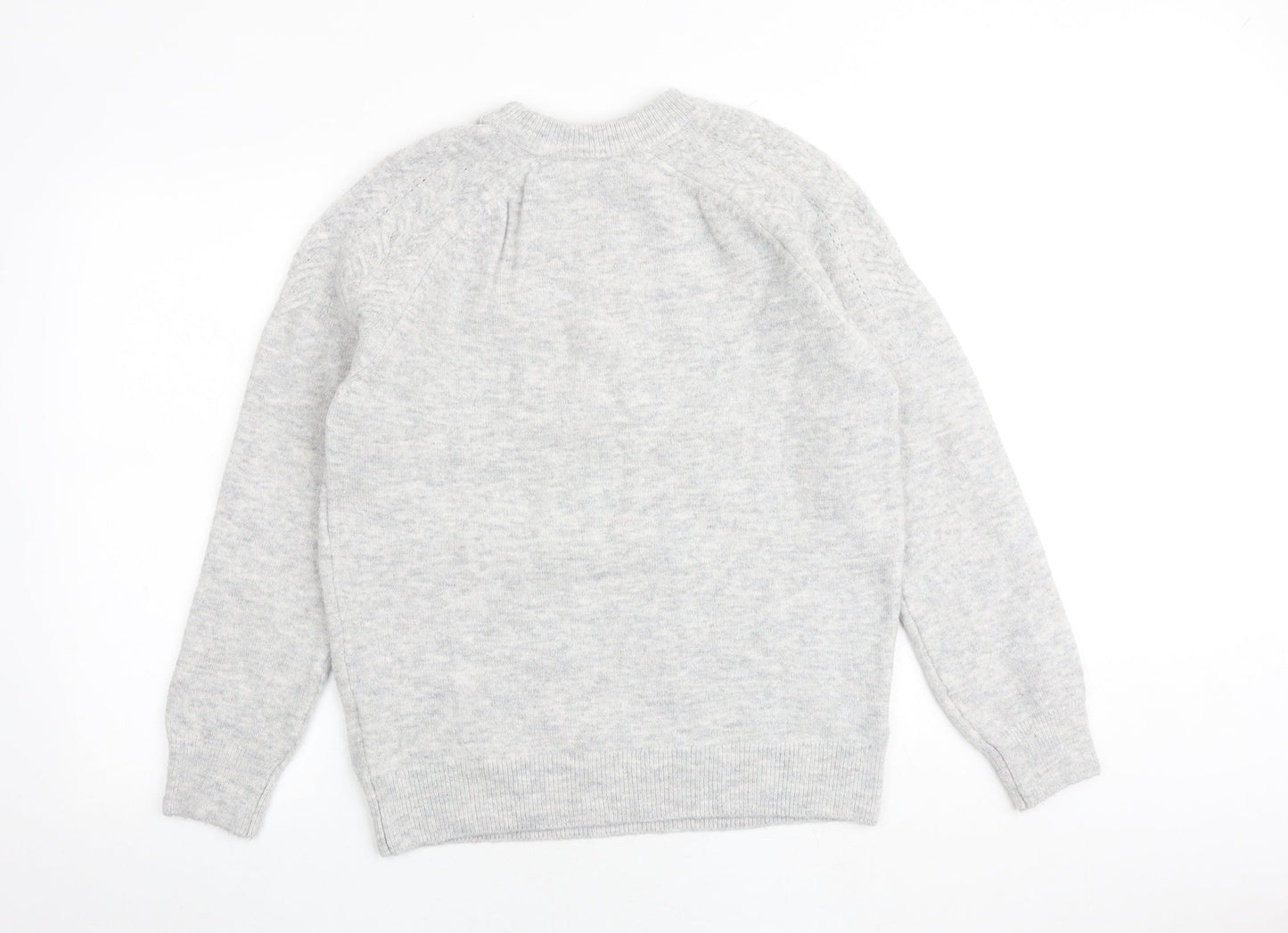 Marks and Spencer Womens Grey Round Neck Acrylic Pullover Jumper Size M