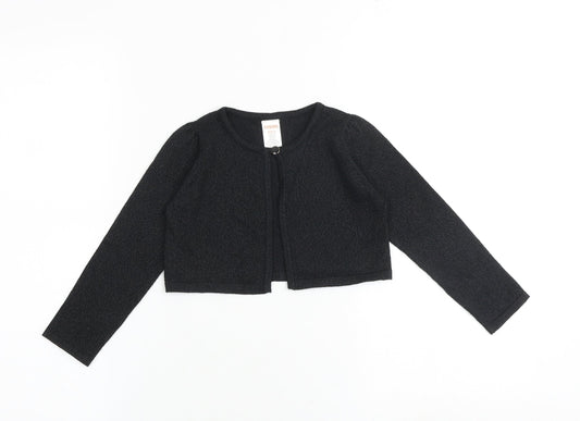 Gymboree Girls Black Round Neck Cotton Cardigan Jumper Size 4 Years Button