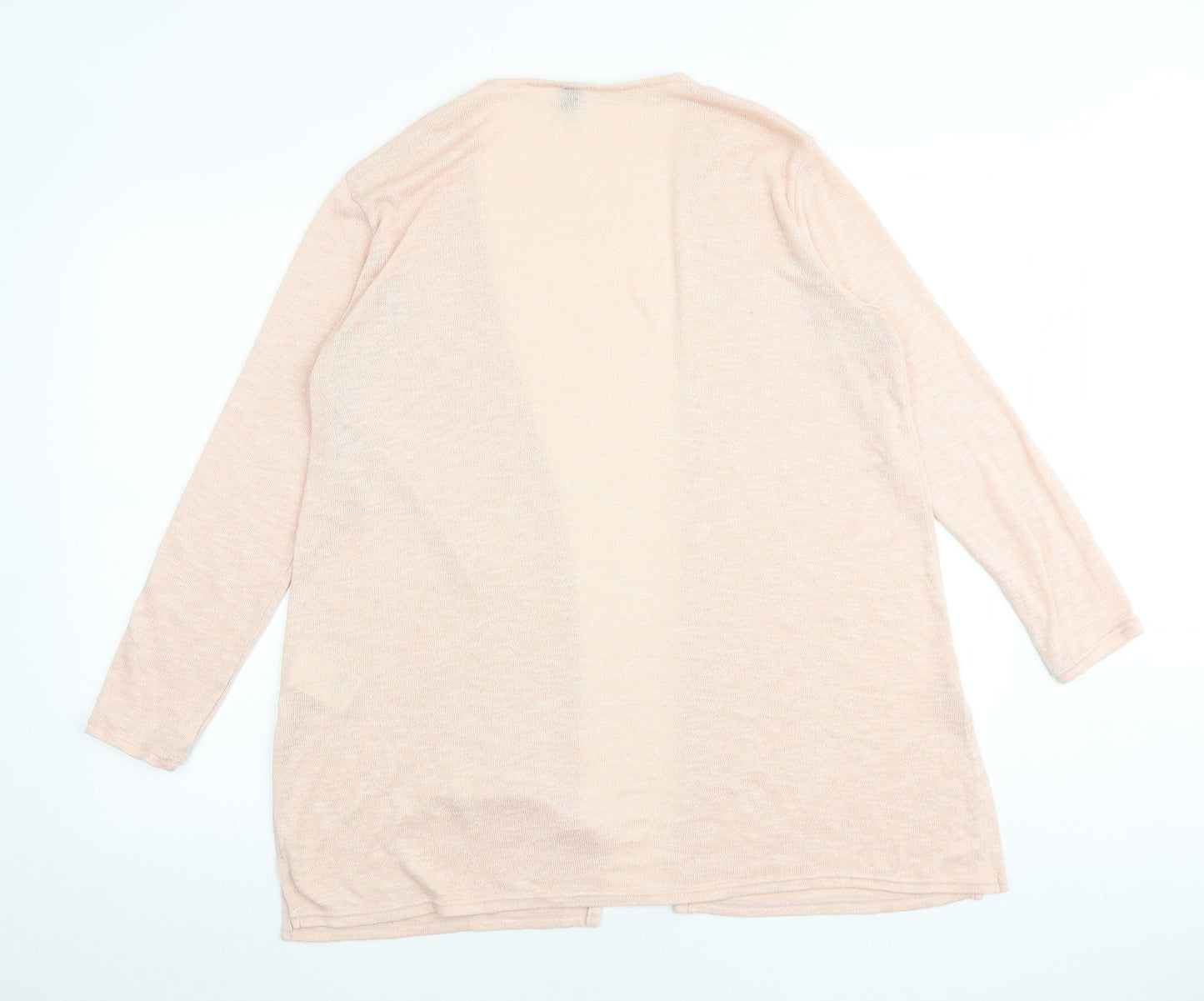 H&M Womens Pink V-Neck Acrylic Cardigan Jumper Size L