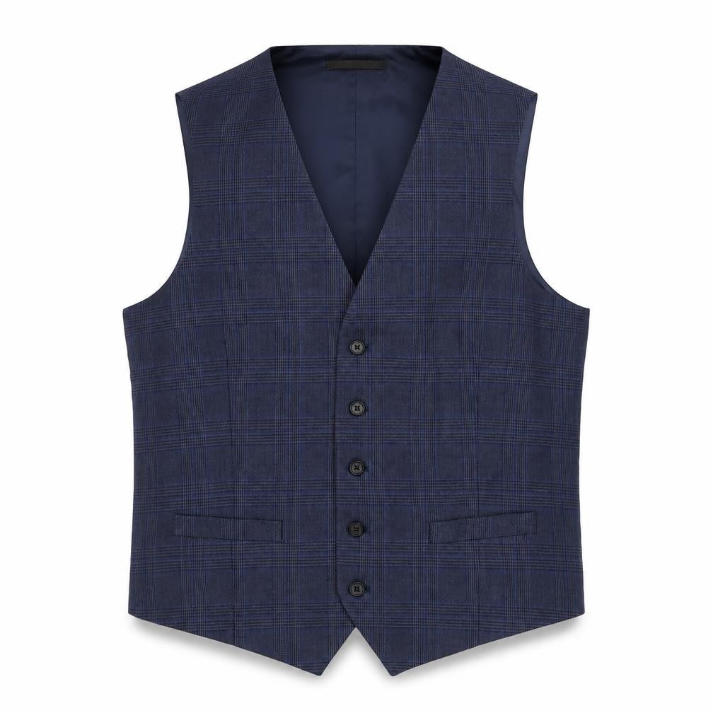 Marks & Spencer Mens Blue Polyester Jacket Suit Waistcoat Size 40 Regular