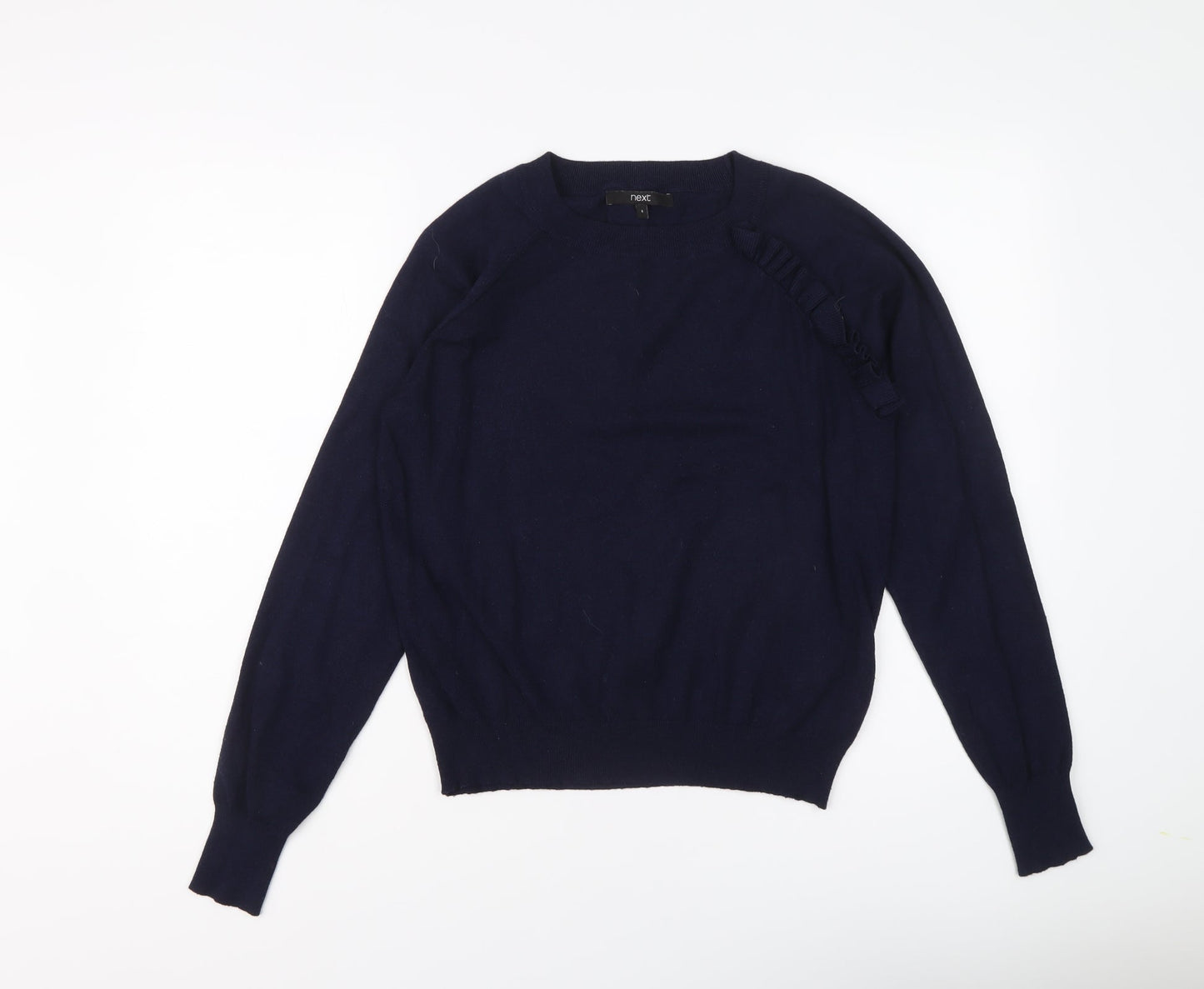 NEXT Womens Blue Round Neck Viscose Pullover Jumper Size 8