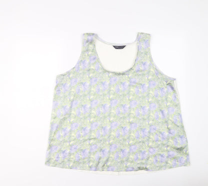 Marks & Spencer Womens Multicoloured Polyester Basic Tank Size 16 Round Neck