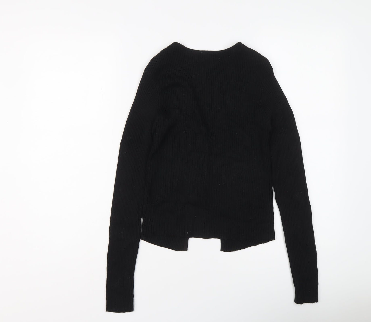 Brave Soul Womens Black V-Neck Acrylic Cardigan Jumper Size M