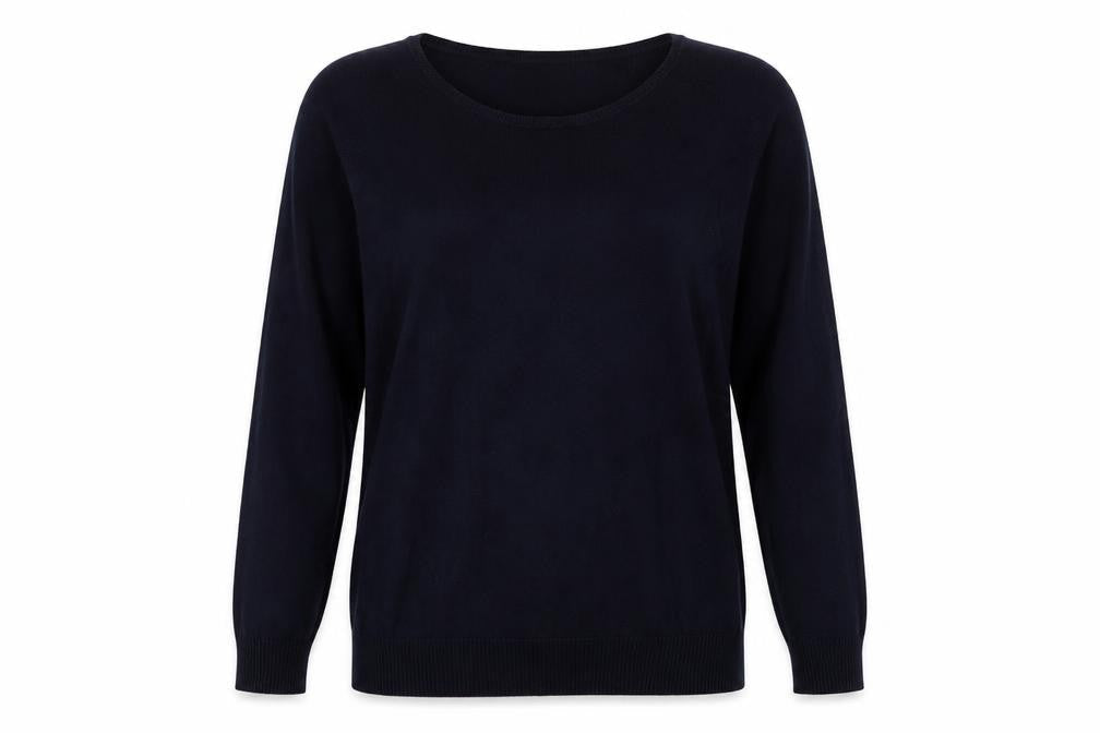 Sfera Casual Womens Blue Round Neck Viscose Pullover Jumper Size L