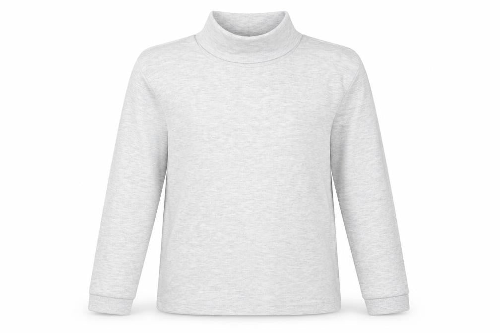 Marks & Spencer Girls Grey Cotton Basic T-Shirt Size 9-10 Years Mock Neck Pullover