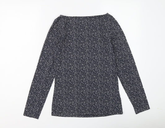 Esamara Womens Blue Polka Dot Cotton Basic T-Shirt Size S Round Neck