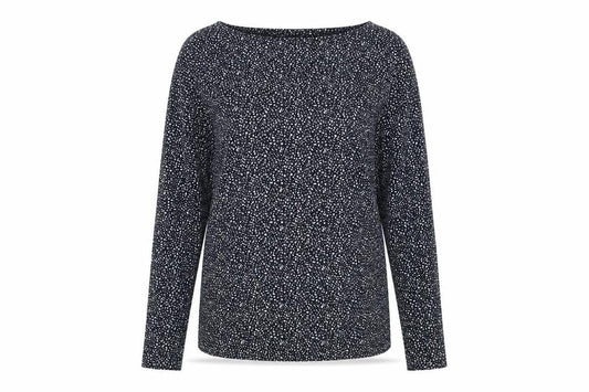 Esamara Womens Blue Polka Dot Cotton Basic T-Shirt Size S Round Neck