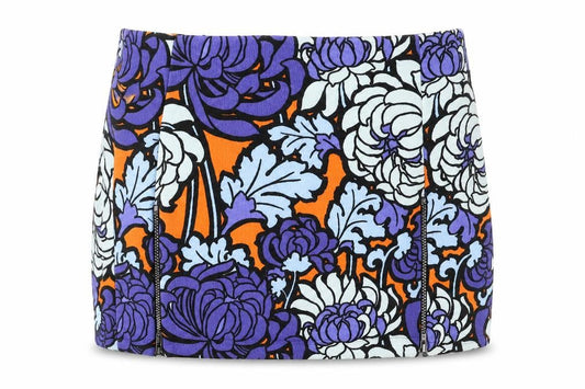 Topshop Womens Multicoloured Geometric Cotton Mini Skirt Size 8 Zip