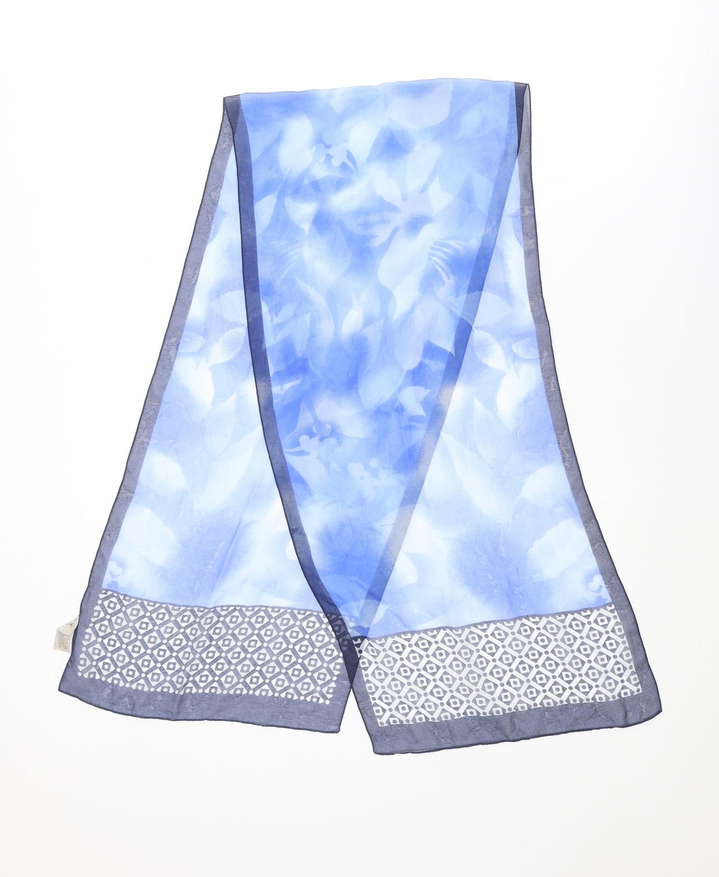 Tie Rack Womens Blue Geometric Polyester Scarf