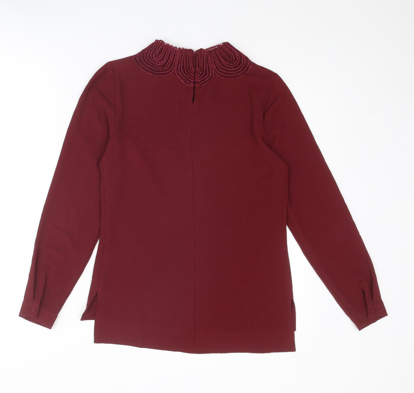 Warehouse Womens Red Polyester Basic Blouse Size 6 Mock Neck