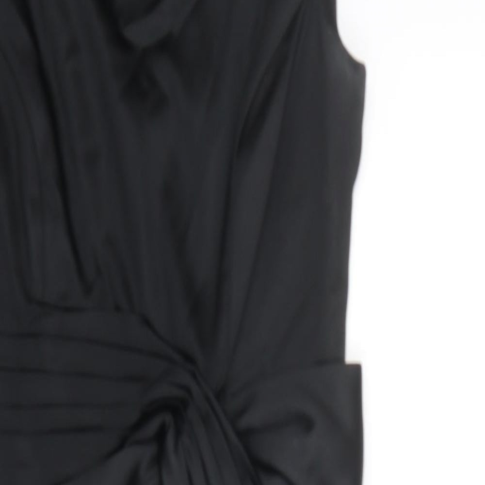 Oasis Womens Black Acetate Shift Size 10 Round Neck Zip