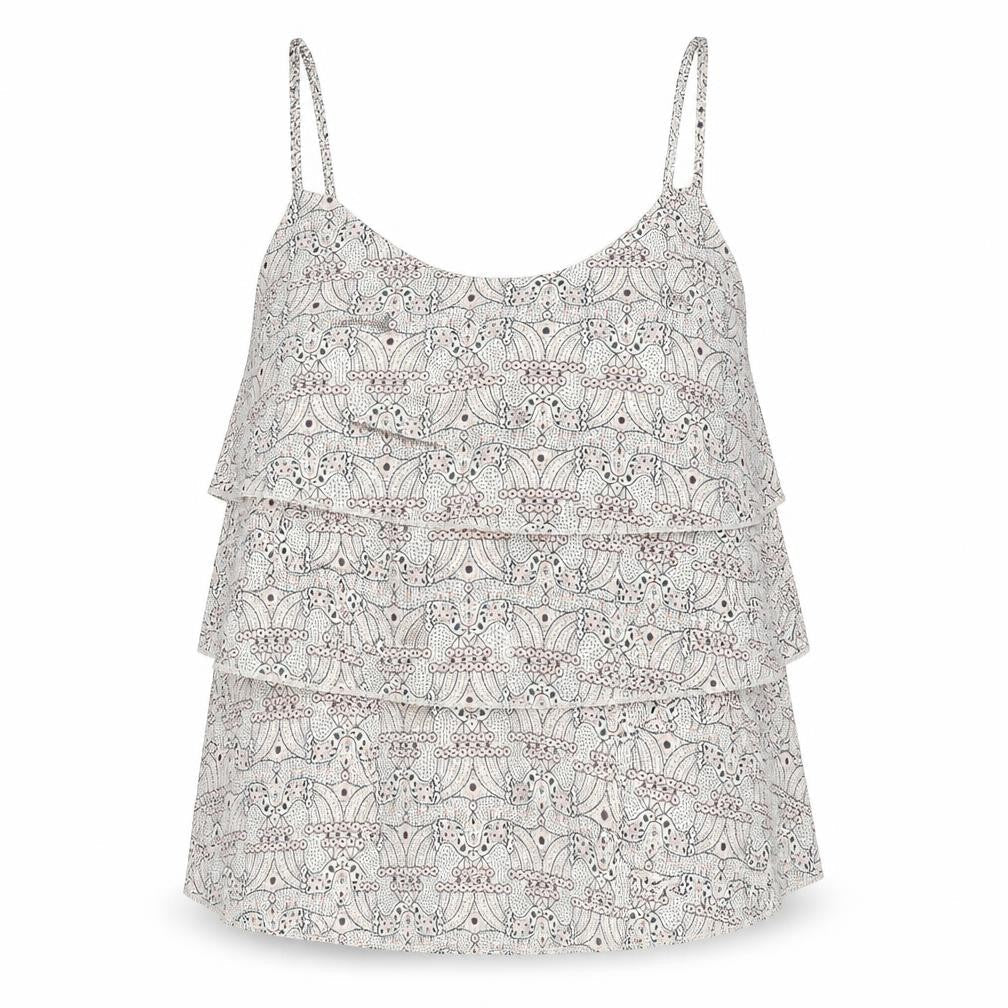 Oasis Womens Multicoloured Geometric Polyester Basic Tank Size 12 Round Neck