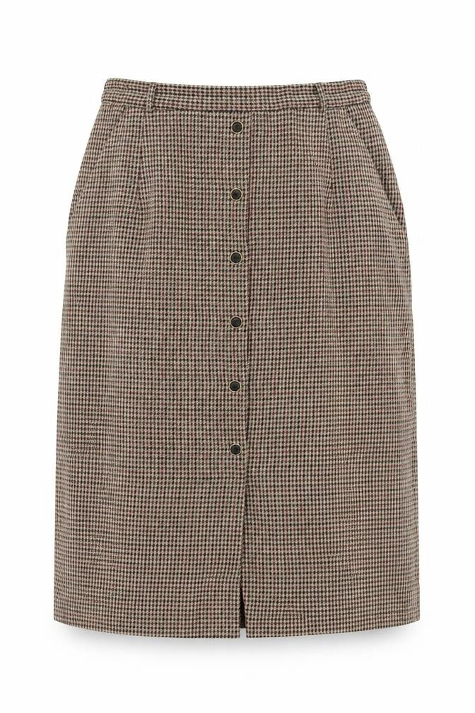 Essentials Womens Multicoloured Plaid Polyester A-Line Skirt Size 16 Zip