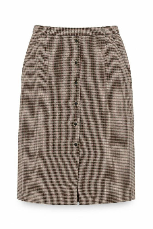 Essentials Womens Multicoloured Plaid Polyester A-Line Skirt Size 16 Zip