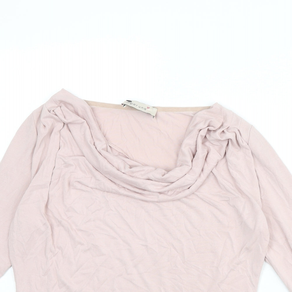 Per Una Womens Pink Modal Basic T-Shirt Size 8 Cowl Neck