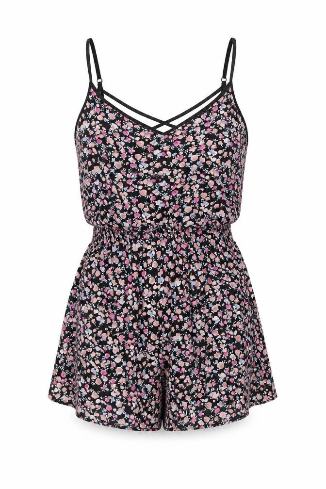 Divided by H&M Womens Multicoloured Floral Viscose Playsuit One-Piece Size 6 Pullover