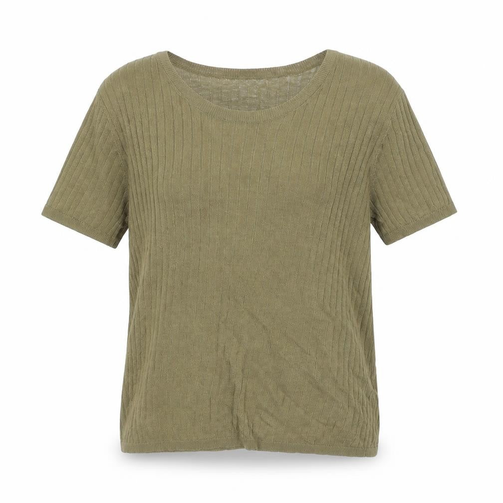 Zara Womens Green Round Neck Cotton Pullover Jumper Size L