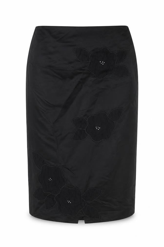 Principles Womens Black Floral Acetate Straight & Pencil Skirt Size 12 Zip