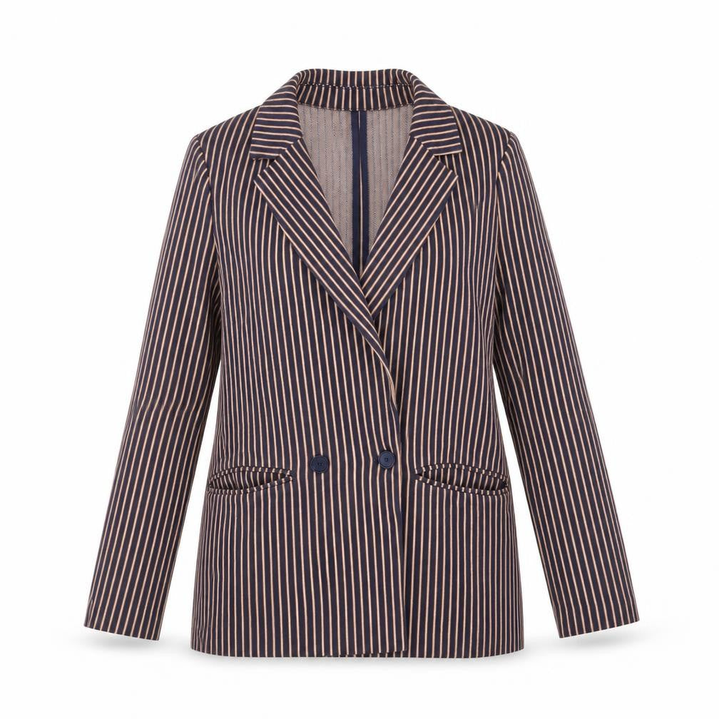 River Island Womens Multicoloured Striped Jacket Blazer Size 8 Button
