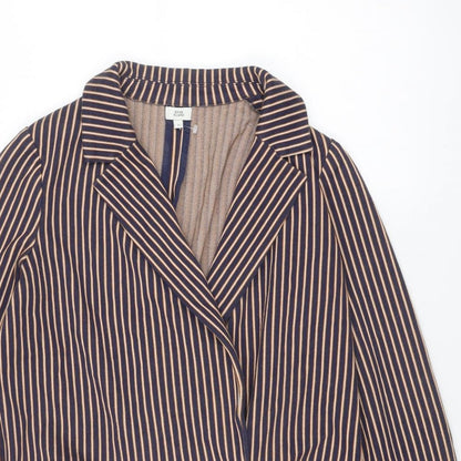 River Island Womens Multicoloured Striped Jacket Blazer Size 8 Button