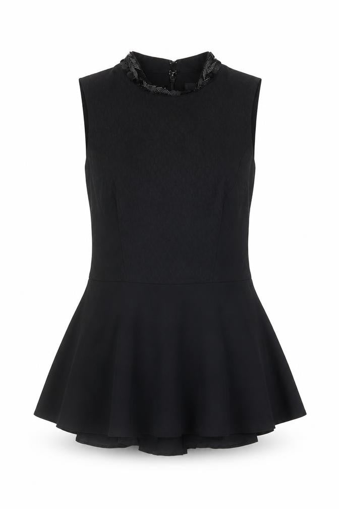 Coast Womens Black Polyester Basic Tank Size 6 Mock Neck