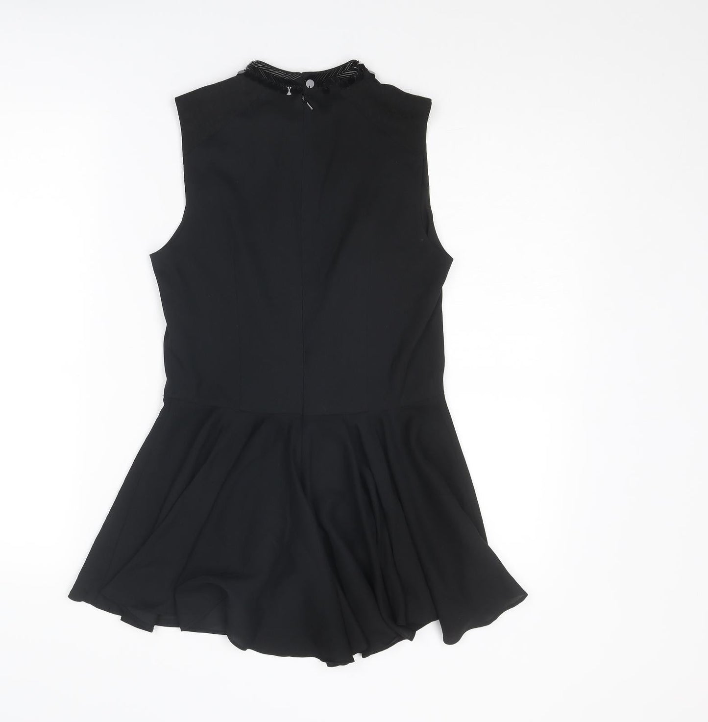 Coast Womens Black Polyester Basic Tank Size 6 Mock Neck