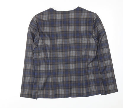 Karelia Womens Multicoloured Plaid Jacket Size 12 Button