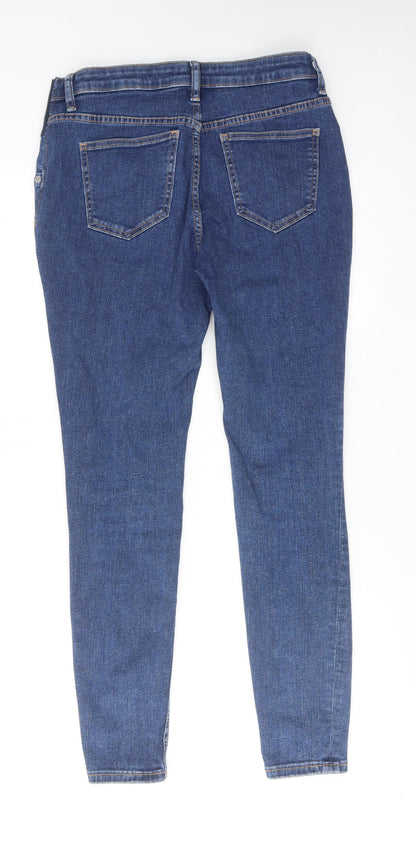 Back view of ASOS women’s blue cotton skinny jeans, size UK 10, regular
