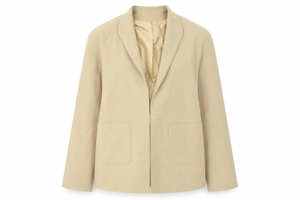 Madison Womens Beige Jacket Blazer Size L Hook & Eye