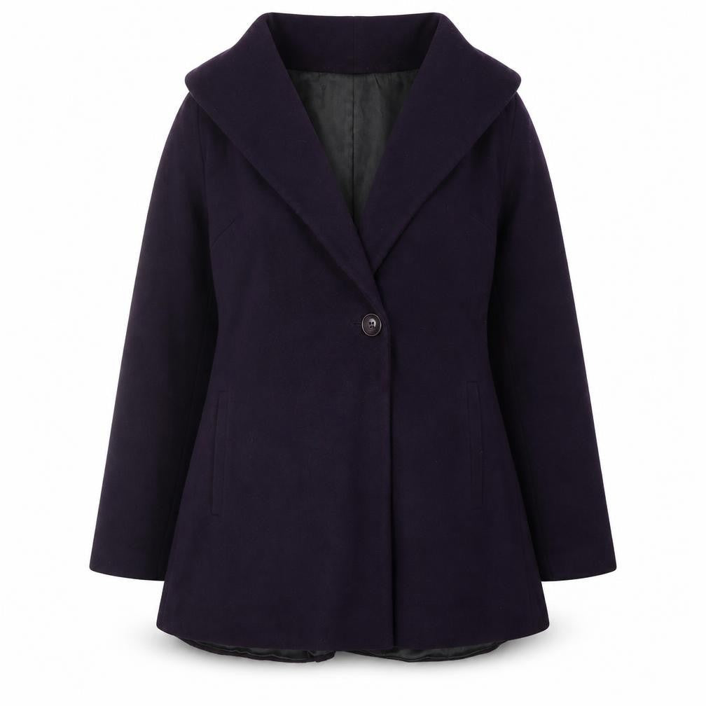 Karen Blake Womens Purple Overcoat Coat Size S Button