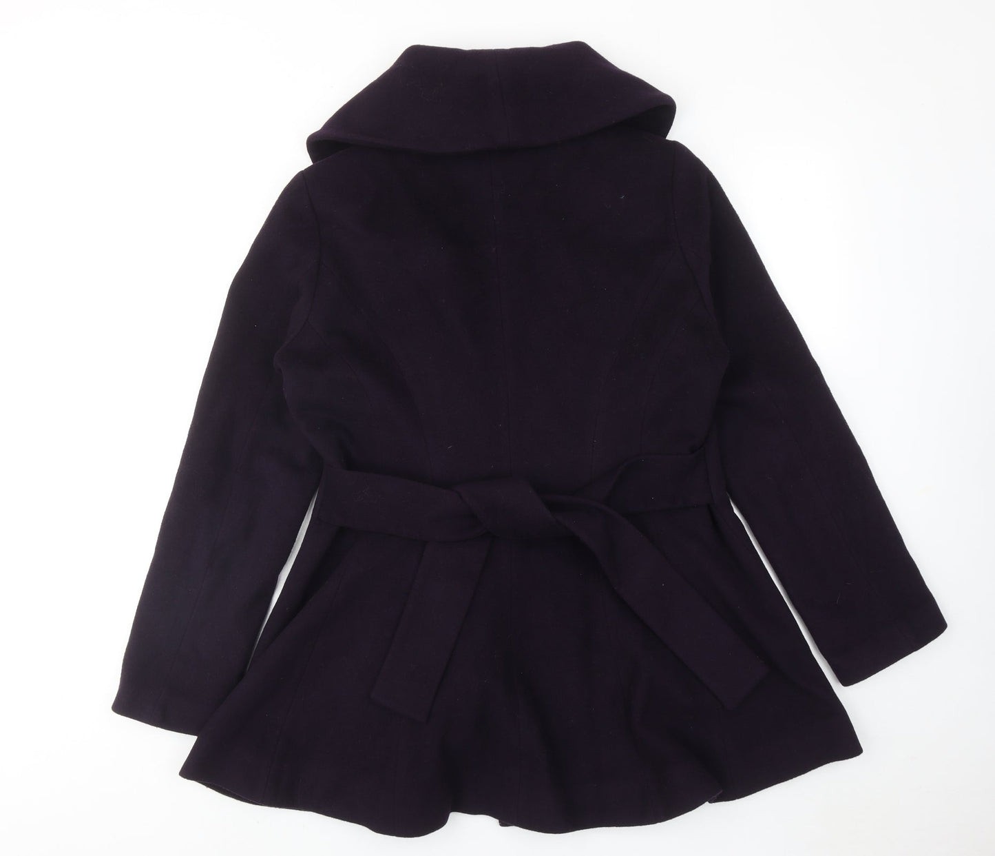 Karen Blake Womens Purple Overcoat Coat Size S Button
