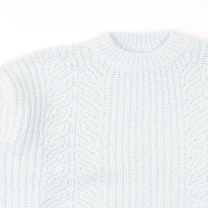 Topshop Womens Blue Round Neck Polyester Pullover Jumper Size L