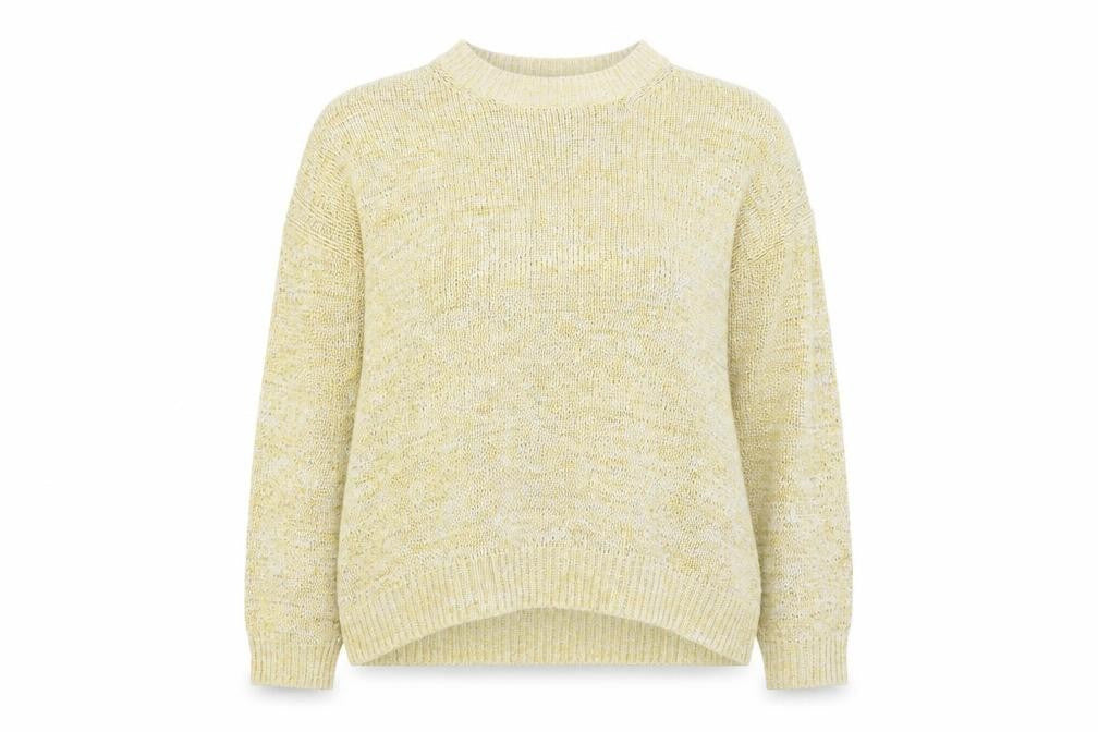 Marks & Spencer Womens Yellow Round Neck Acrylic Pullover Jumper Size XL