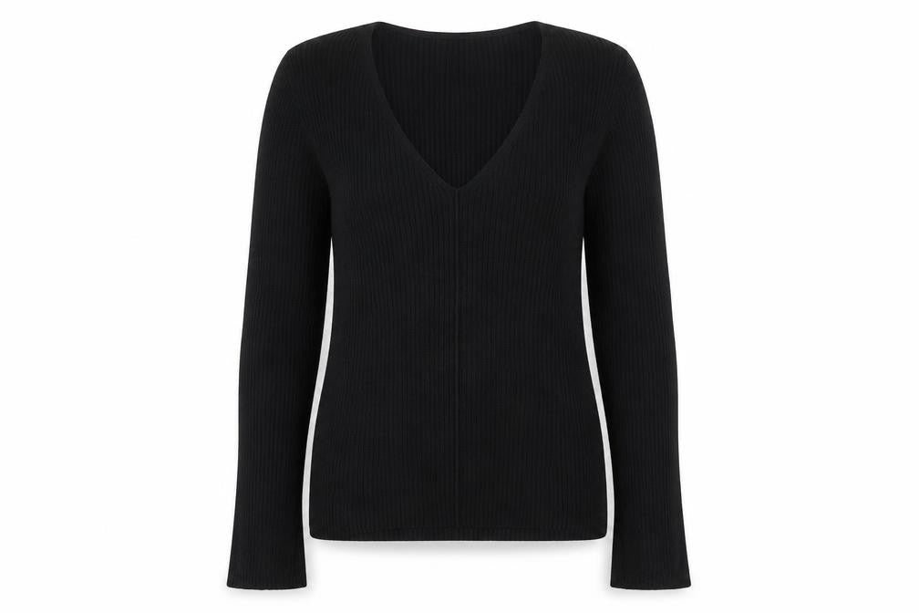 ASOS Womens Black V-Neck Viscose Pullover Jumper Size 12