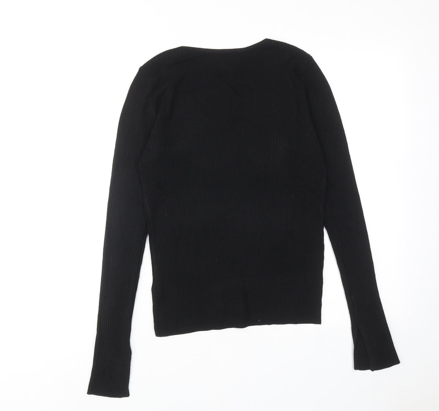 ASOS Womens Black V-Neck Viscose Pullover Jumper Size 12