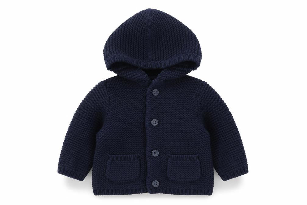 Gap Boys Blue Cotton Cardigan Jumper Size 3-6 Months Button