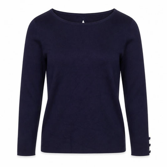 Monsoon Womens Blue Boat Neck Viscose Pullover Jumper Size 10
