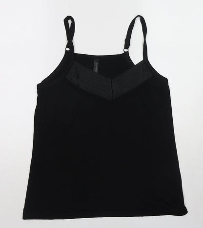 Evans Womens Black Viscose Basic Tank Size 14 V-Neck